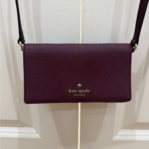 Kate Spade Burgundy Crossbody wallet/iPhone bag